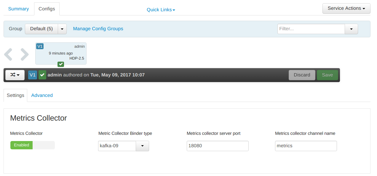 Metrics Config