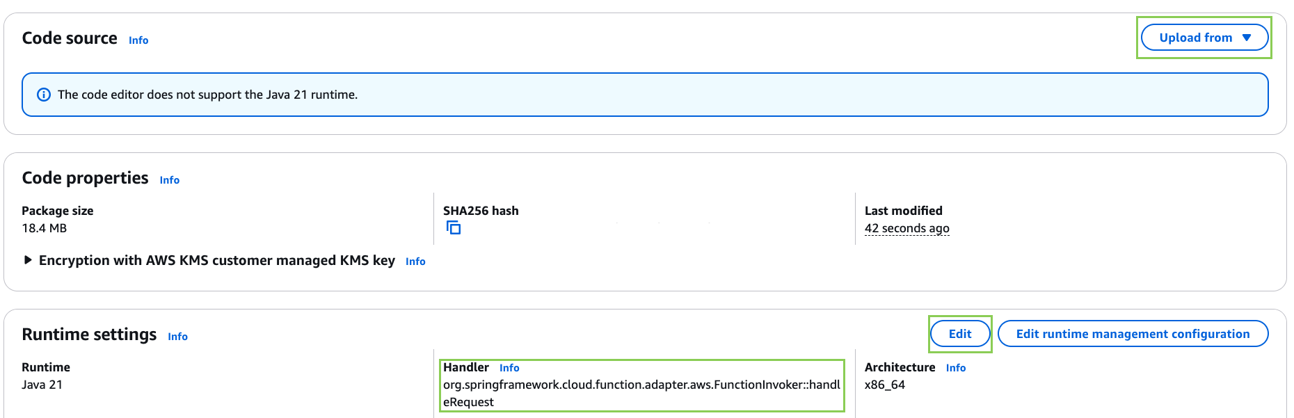 AWS Spring Lambda 编辑