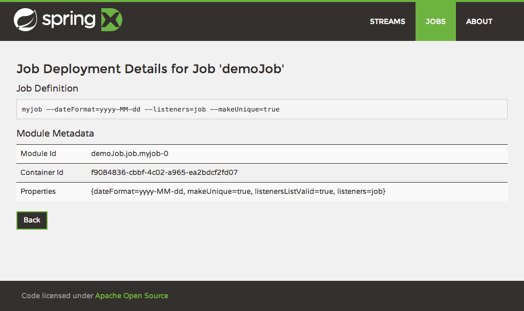 Job Deployment Details